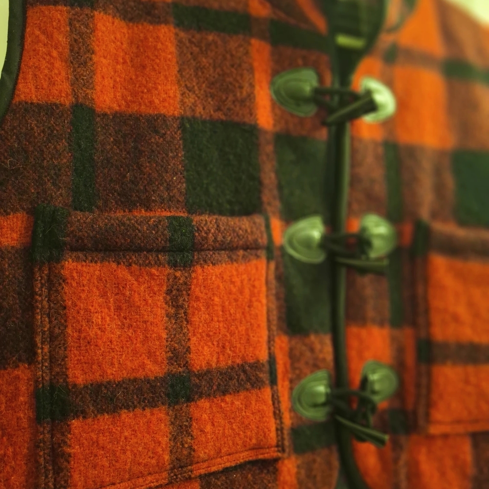 Plaid Red and Black Vest